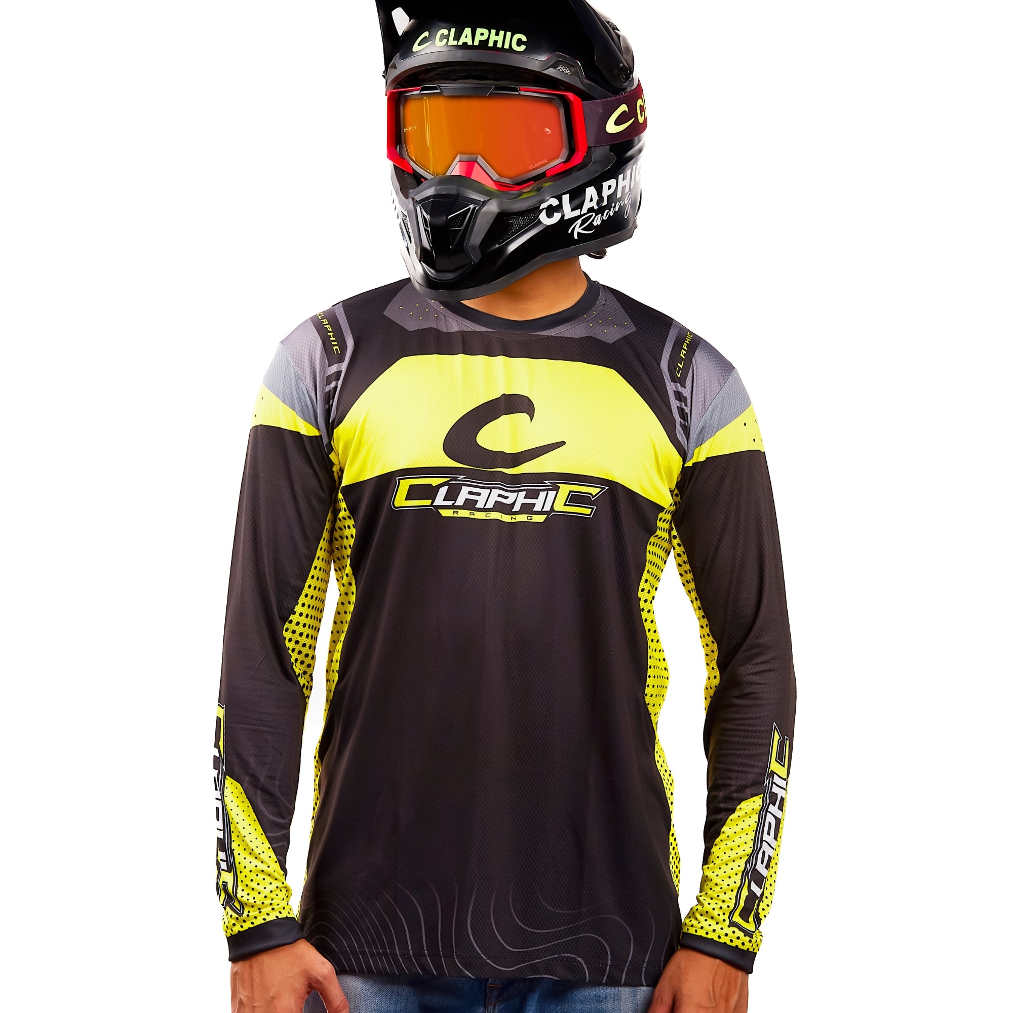 Apex-Vent Pro MX Jersey for Men | Motocross Dirt Bike Riding T-Shirt | Long Sleeve Off-Road Racewear | 4-Way Stretch Polyester Spandex | Sublimation