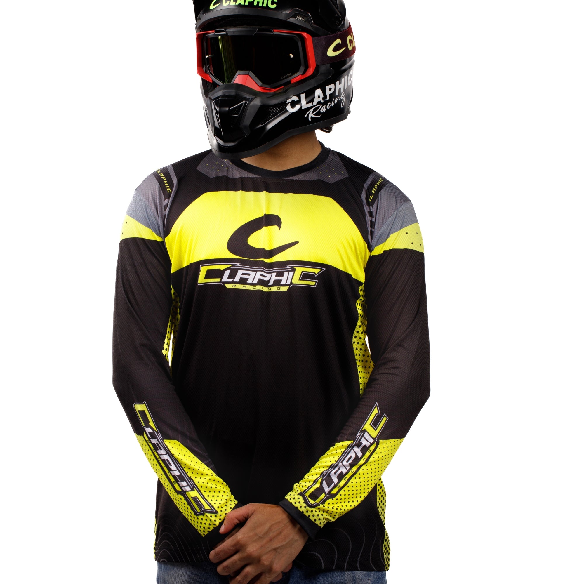 Apex-Vent Pro MX Jersey for Men | Motocross Dirt Bike Riding T-Shirt | Long Sleeve Off-Road Racewear | 4-Way Stretch Polyester Spandex | Sublimation