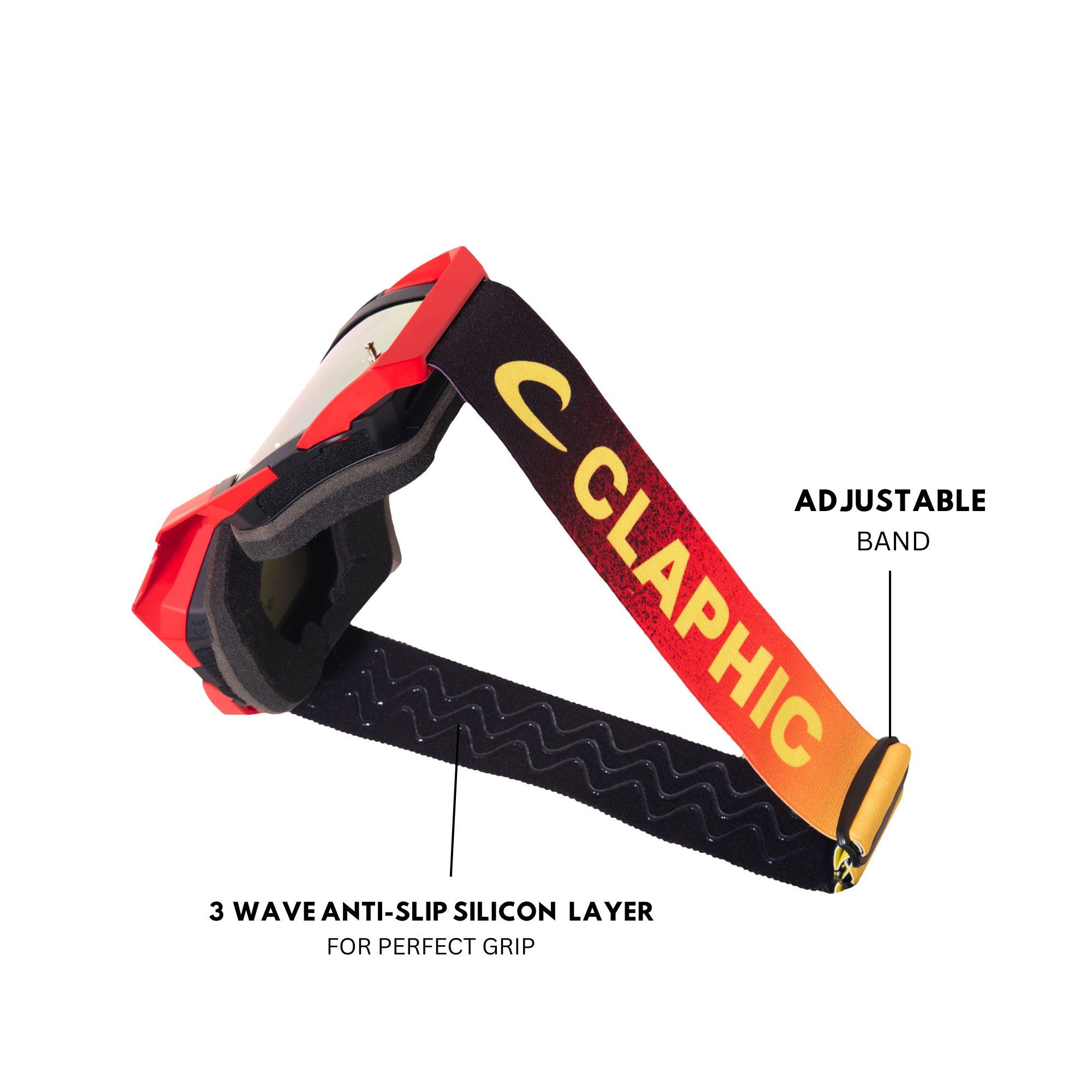 Motocross Goggle – CLAPHIC AURUM GOLD | Anti-Fog UV400 Gold Mirror Lens