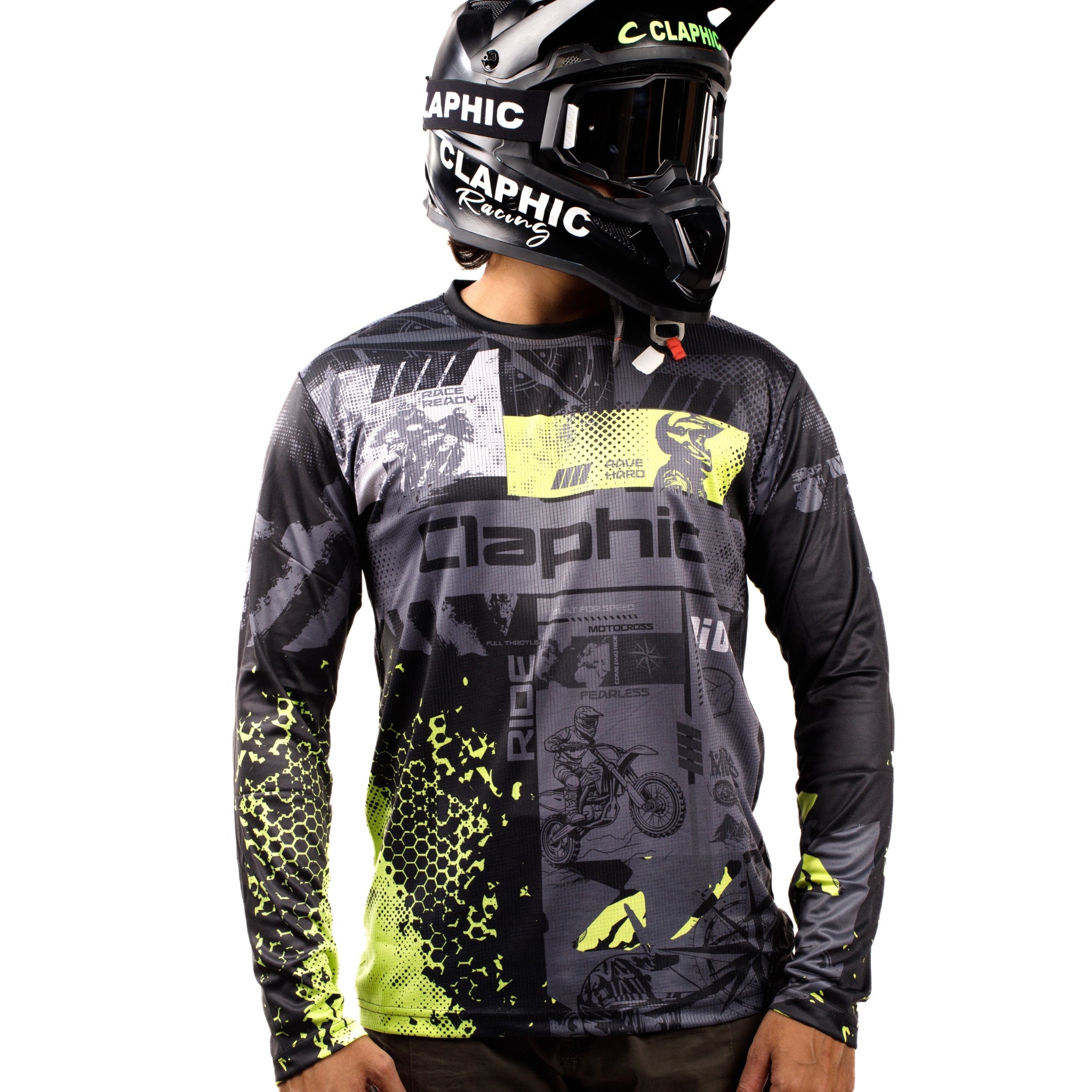 Claphic Midnight Wolves: Unisex Motocross Jersey
