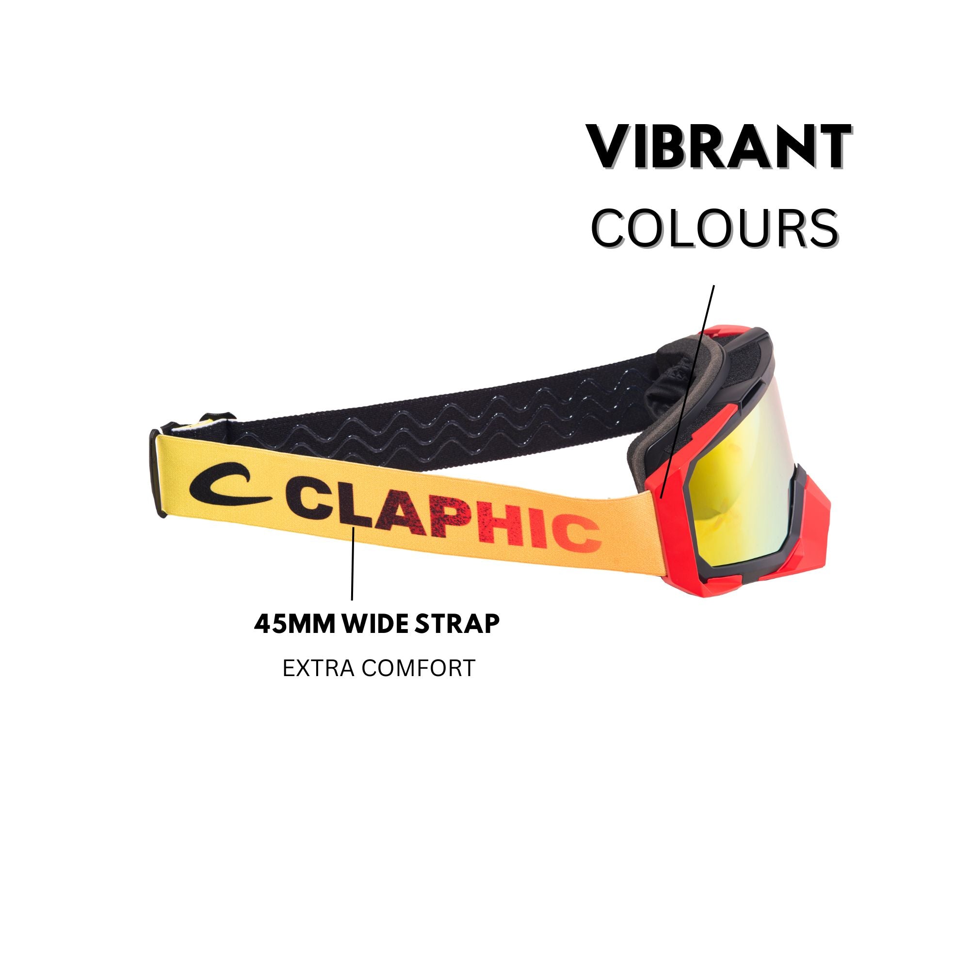 Motocross Goggle – CLAPHIC AURUM GOLD | Anti-Fog UV400 Gold Mirror Lens