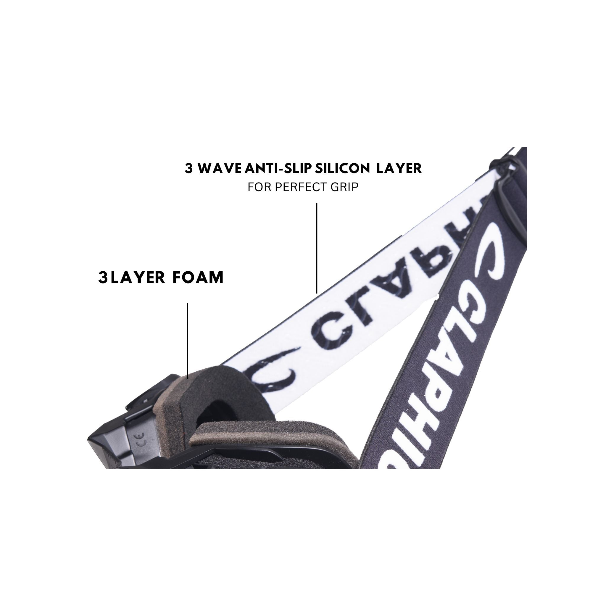 CLAPHIC ARGENTO SILVER Motocross Goggles – Dual Layered Anti-Fog Silver Mirror Lens