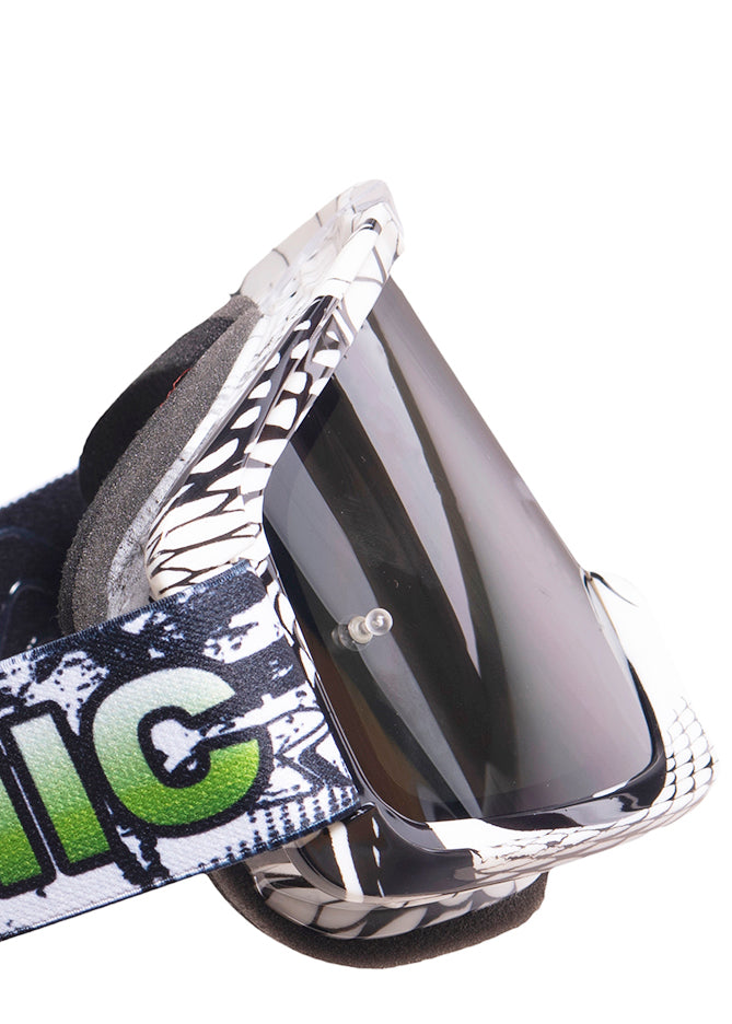 CLAPHIC Raven Smoky Motocross Goggle | Double Layered Anti-Fog, UV400, OTG Fit