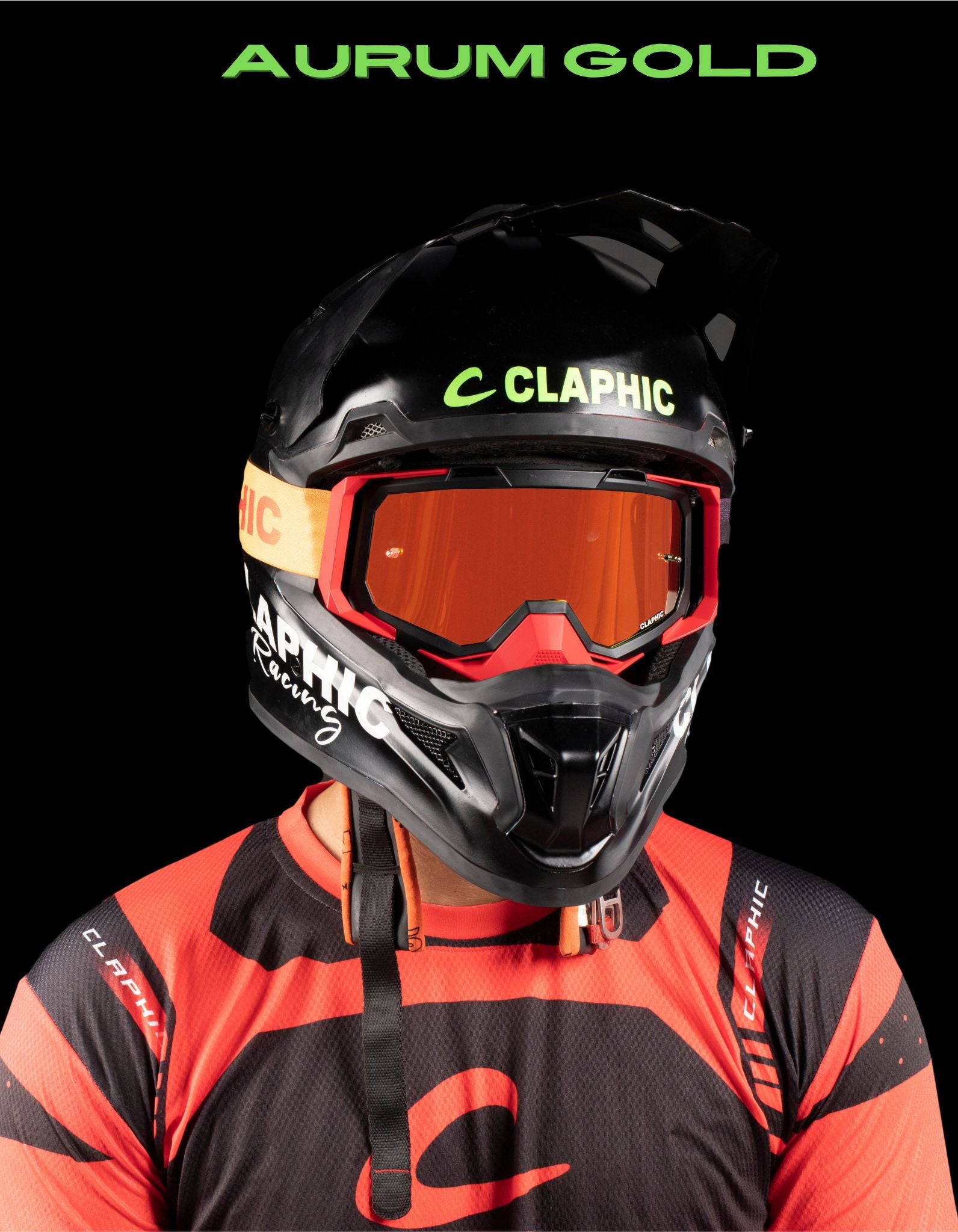 Motocross Goggle – CLAPHIC AURUM GOLD | Anti-Fog UV400 Gold Mirror Lens