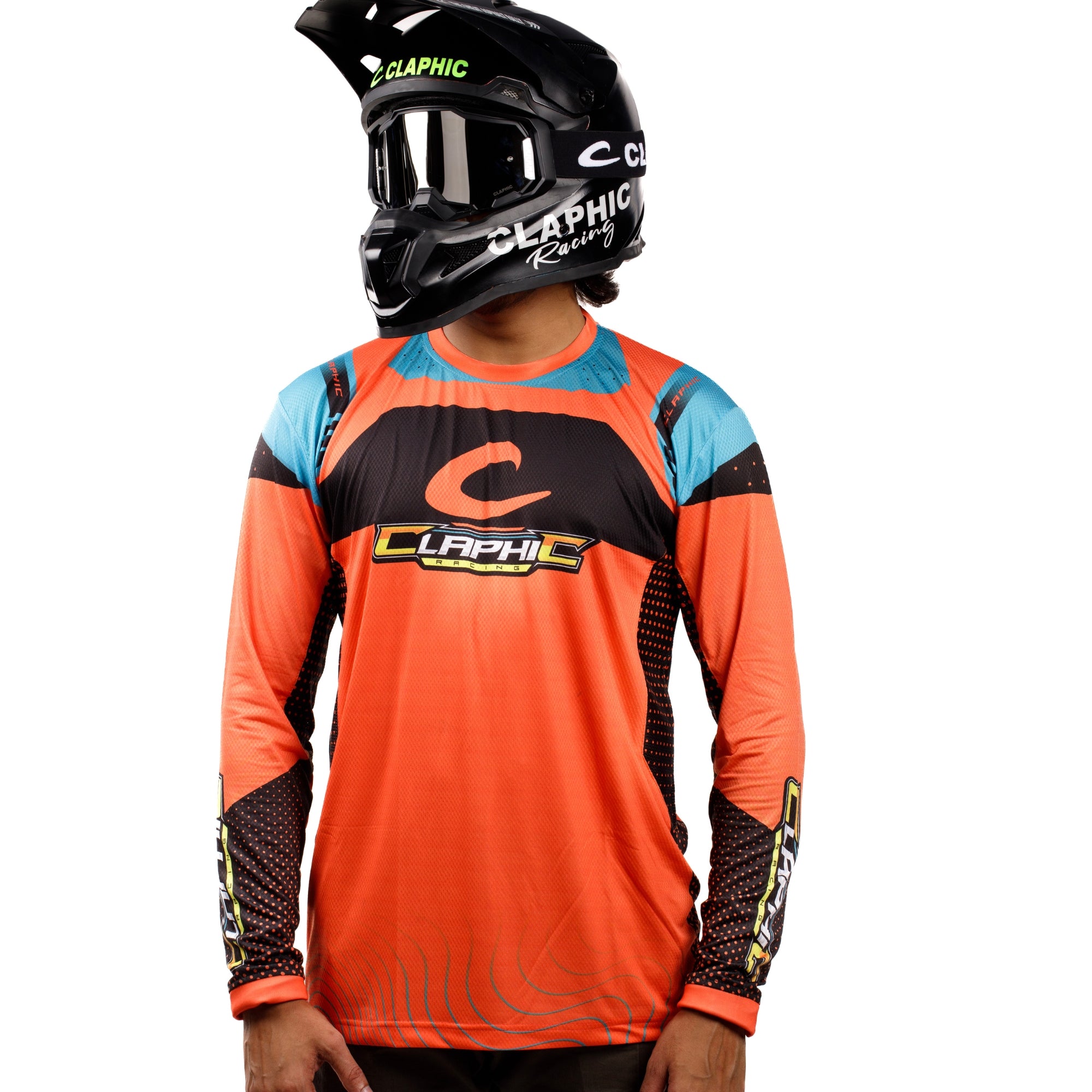 Apex-Vent Pro MX Jersey for Men | Motocross Dirt Bike Riding T-Shirt | Long Sleeve Off-Road Racewear | 4-Way Stretch Polyester Spandex | Sublimation