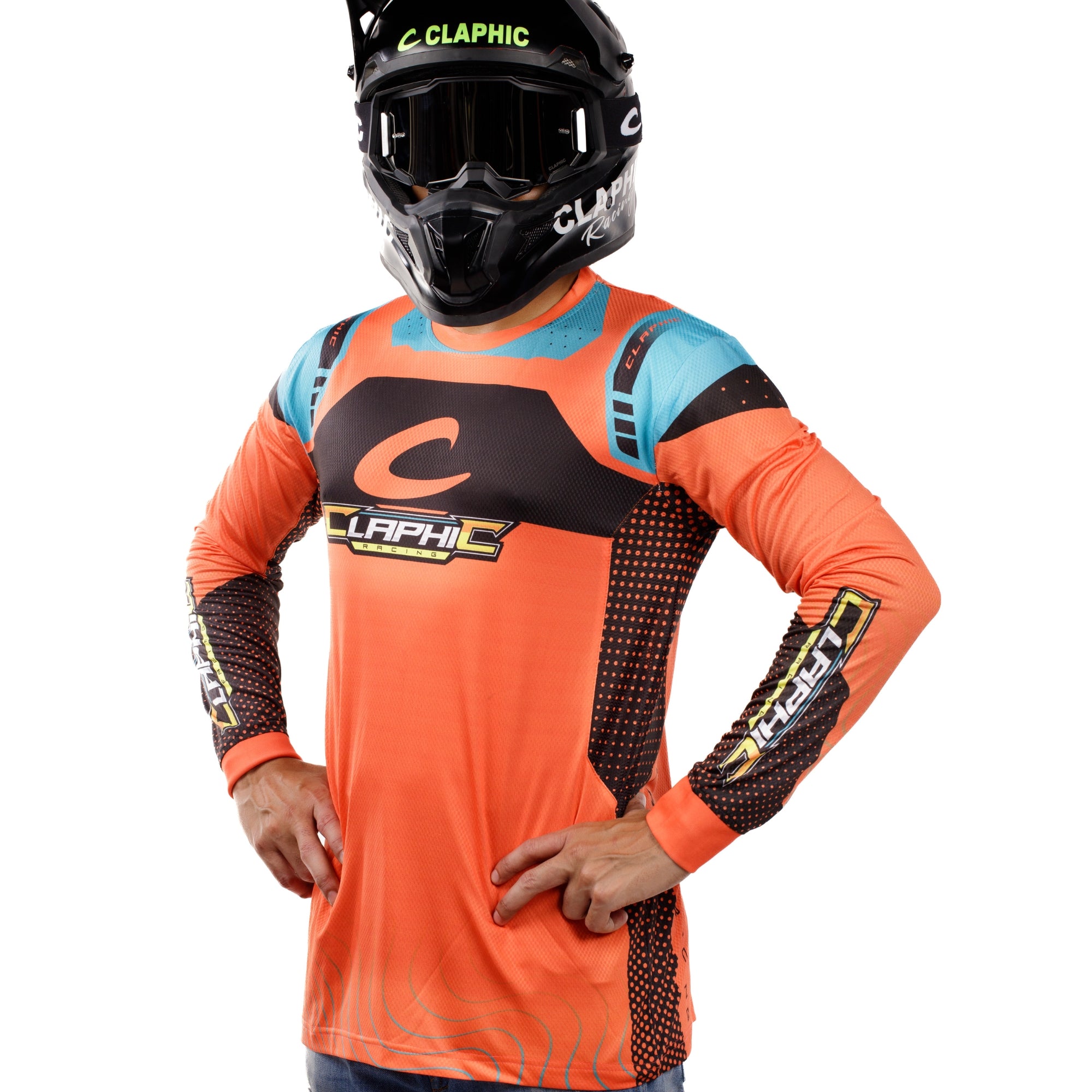 Apex-Vent Pro MX Jersey for Men | Motocross Dirt Bike Riding T-Shirt | Long Sleeve Off-Road Racewear | 4-Way Stretch Polyester Spandex | Sublimation